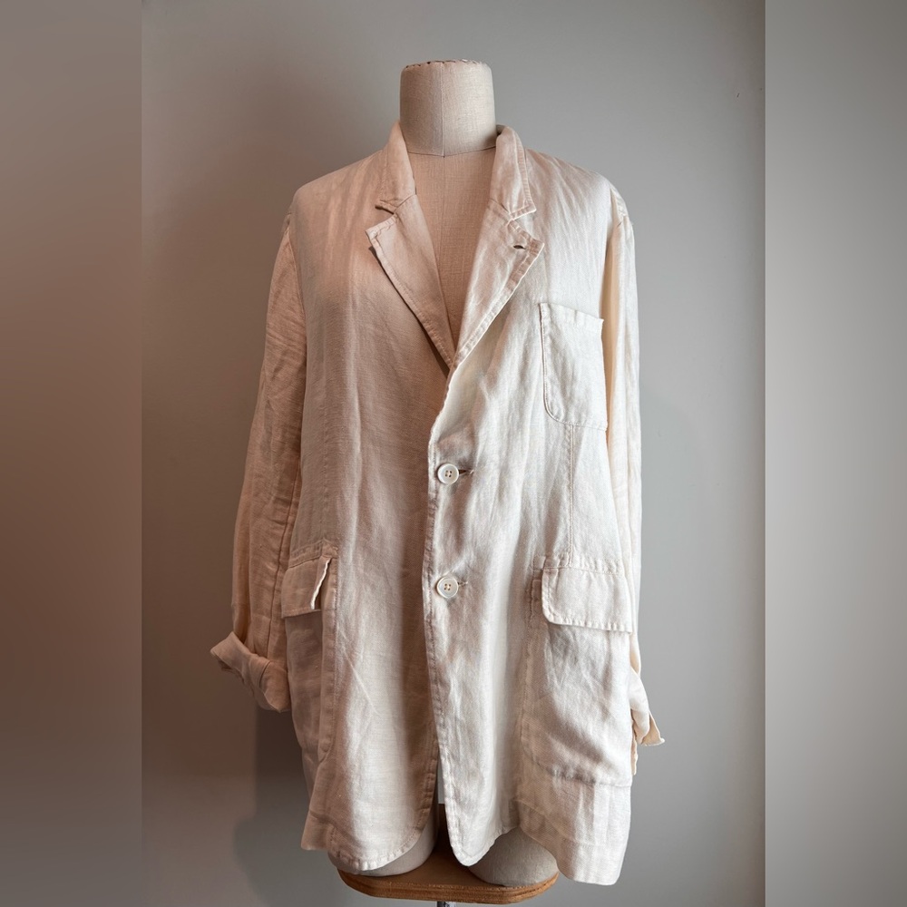 Alex Mill light yellow beige linen blazer jacket sz XL